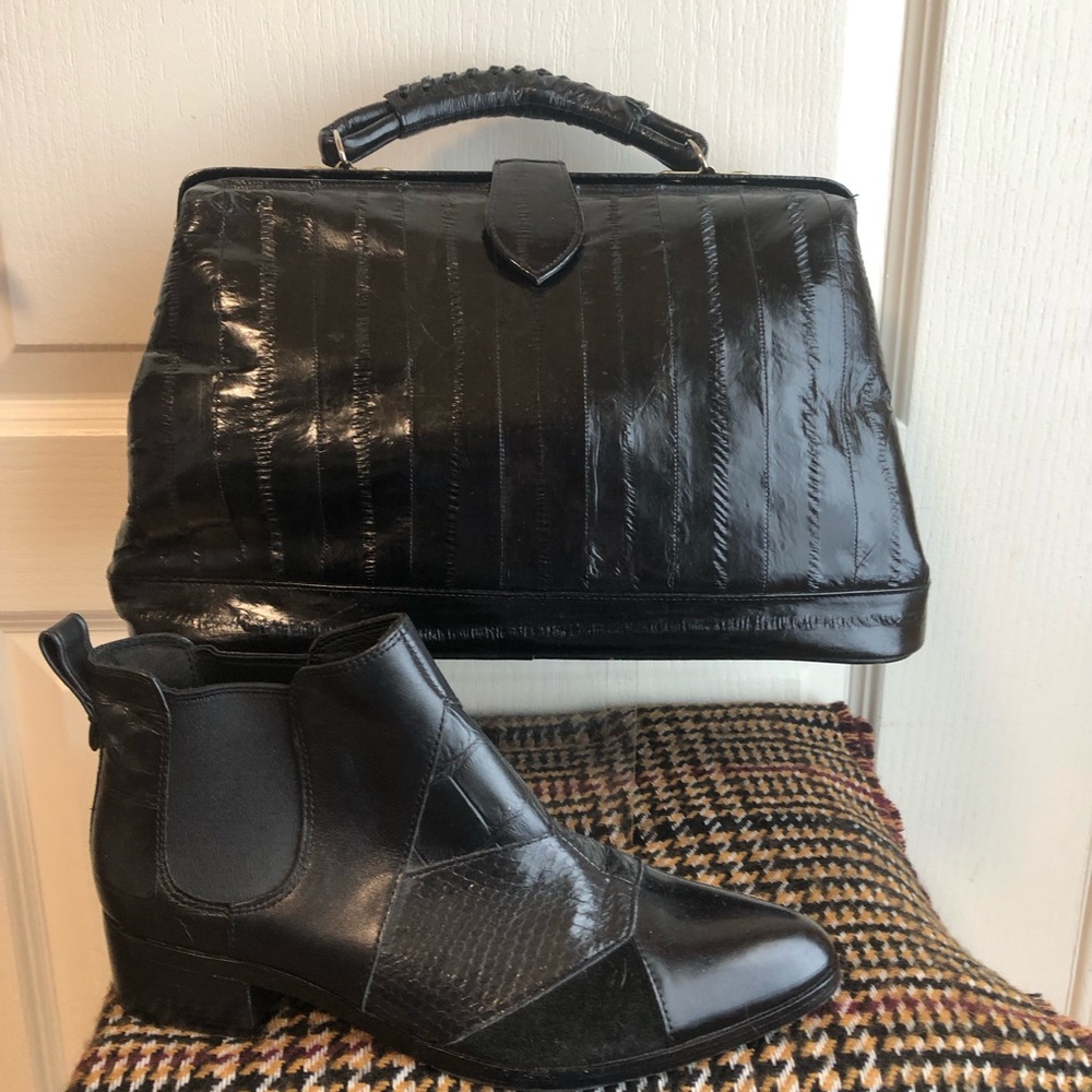Vintage genuine EEL doctor speedy bag satchel